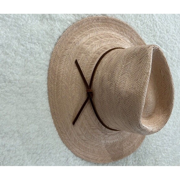 Urban Outfitters? Straw Hat Women Preppy Plush Pink Boho Vacation Summer Sz OS - Picture 2 of 6